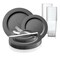 Smarty Had A Party Matte Charcoal Gray Round Disposable Plastic Wedding Value Set, 720PK 4850CHGR-VS120 - alternate 1